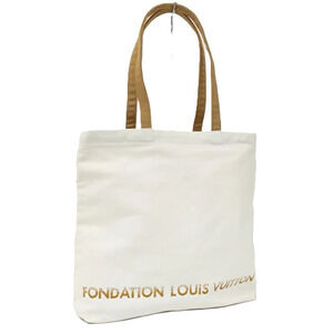 Louis Vuitton Fondation Tote Bag Canvas White Beige